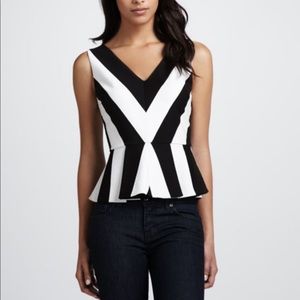 NWT Robbi & Nikki Stripe Peplum Top. Sz L
